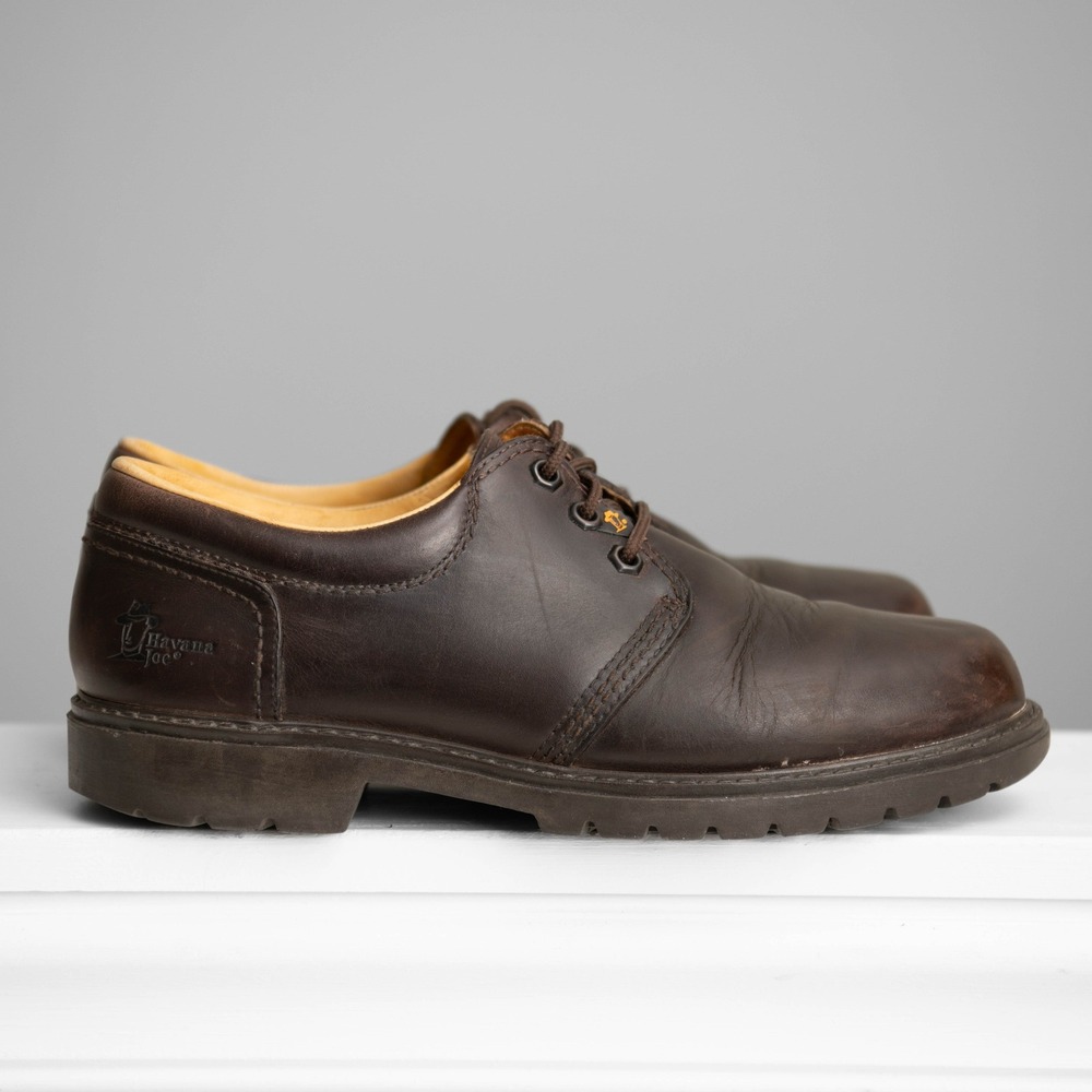 Havana Joe Mens 10.5 Lug Sole Oxford Shoes Brown Leather Rugged GorpCore Earthy
